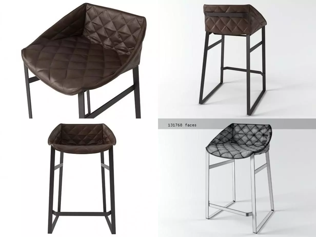 Kekke barstool 3D model_1