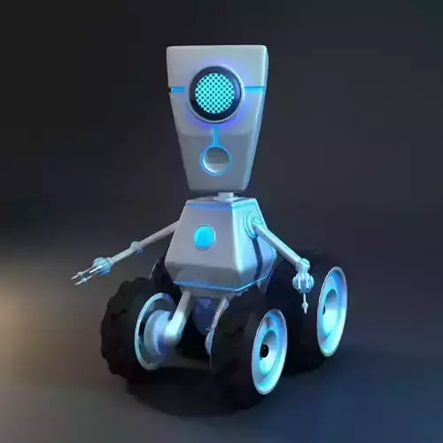 Rigged Robot Low-poly 3D model
