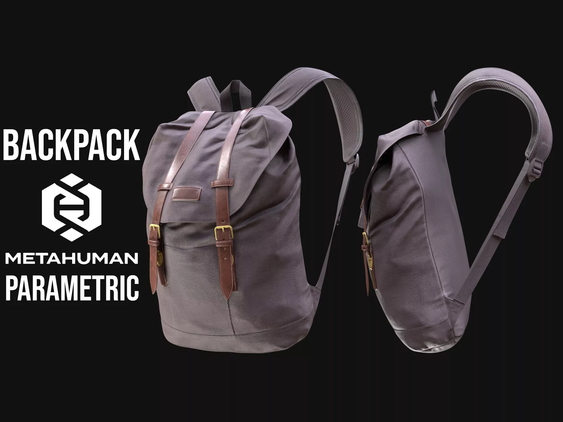 Backpack for Metahuman 56 - MHPKG Low-poly 3D model