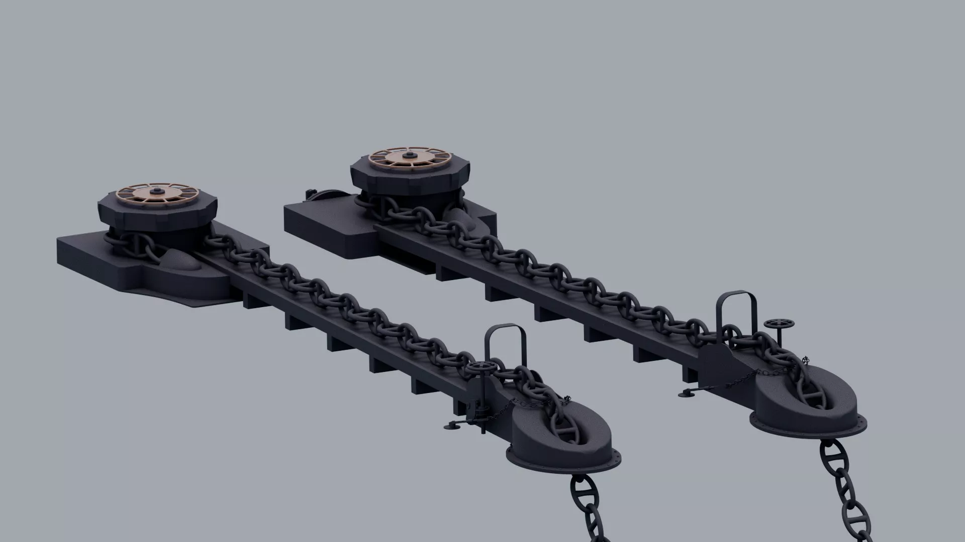 Liner Olympic and Titanic anchor handling gear 3D model