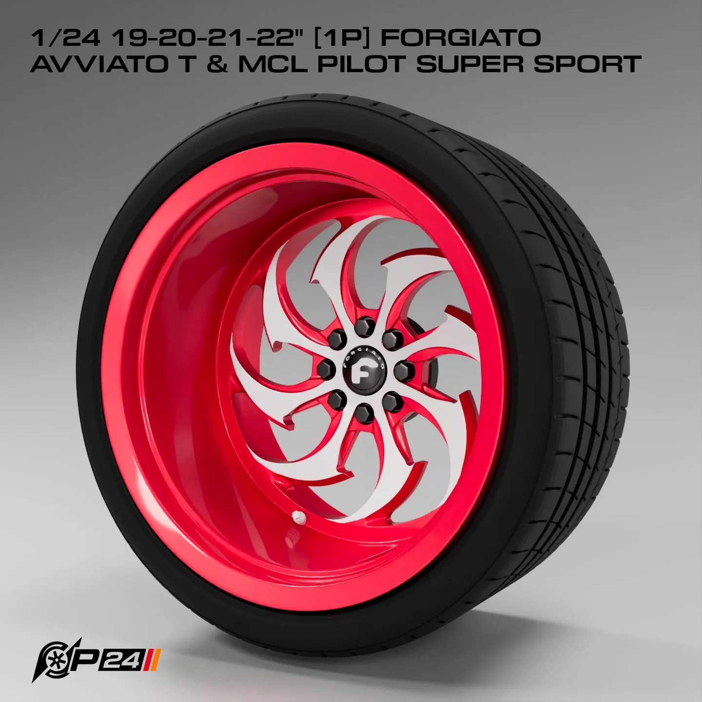1-24th 19-20-21-22 inches 1P Forgiato Avviato T and MCL Pilot... 3D print model