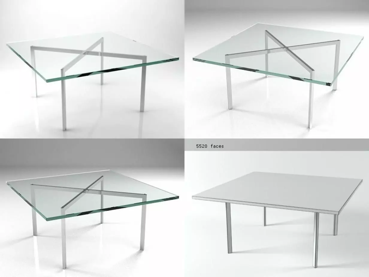 Barcelona Table 3D model_1