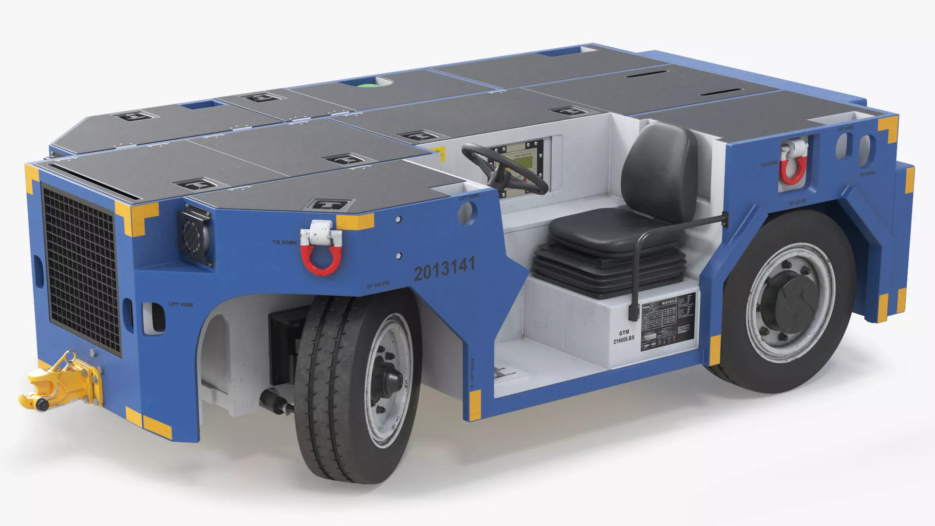 Naval Aircraft Tow Tractor Rigged 3D model