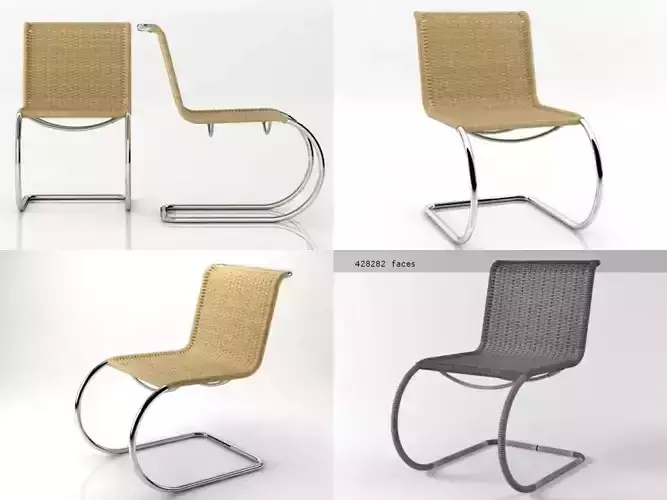 S 533 R four different chairs with metal frame