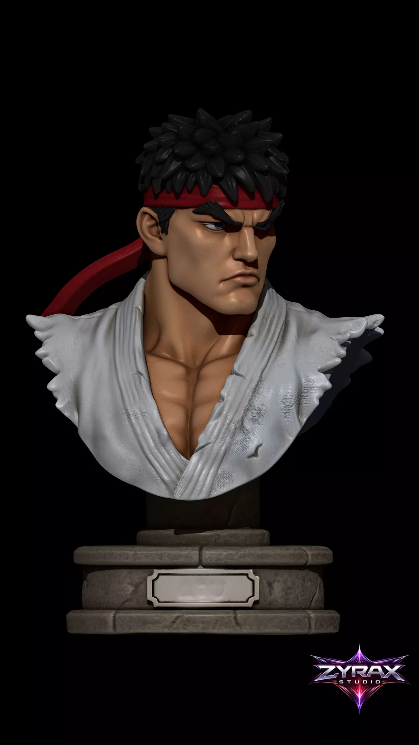 Ryu Bust STL Street Fighter Sculpture 3D Print Model 3D print model