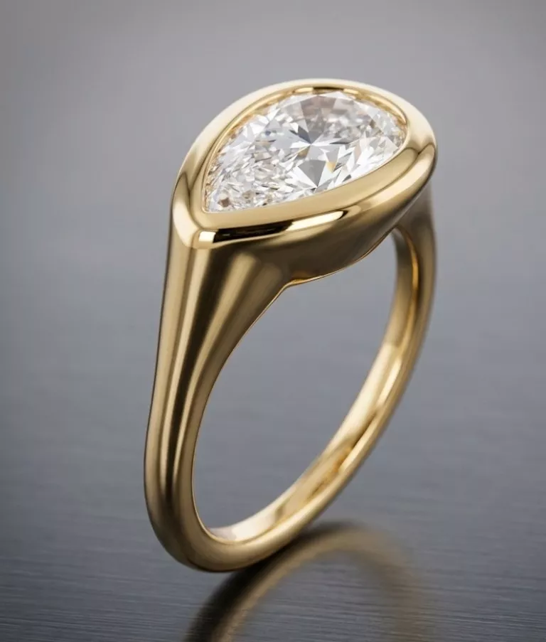 Pear Shape Ring Organic 3D print model
