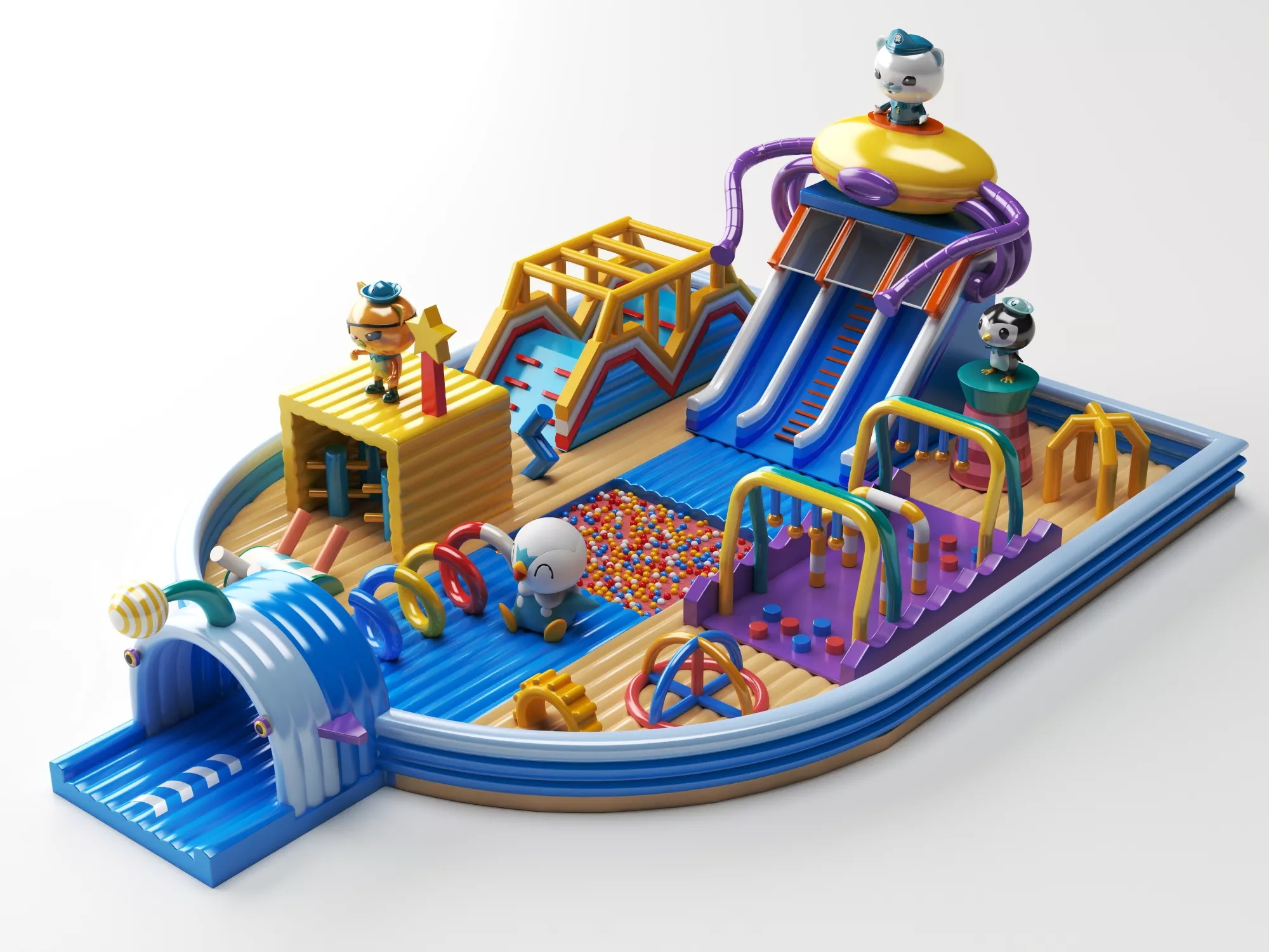 Cartoon Themed Inflatable Playground 3D model