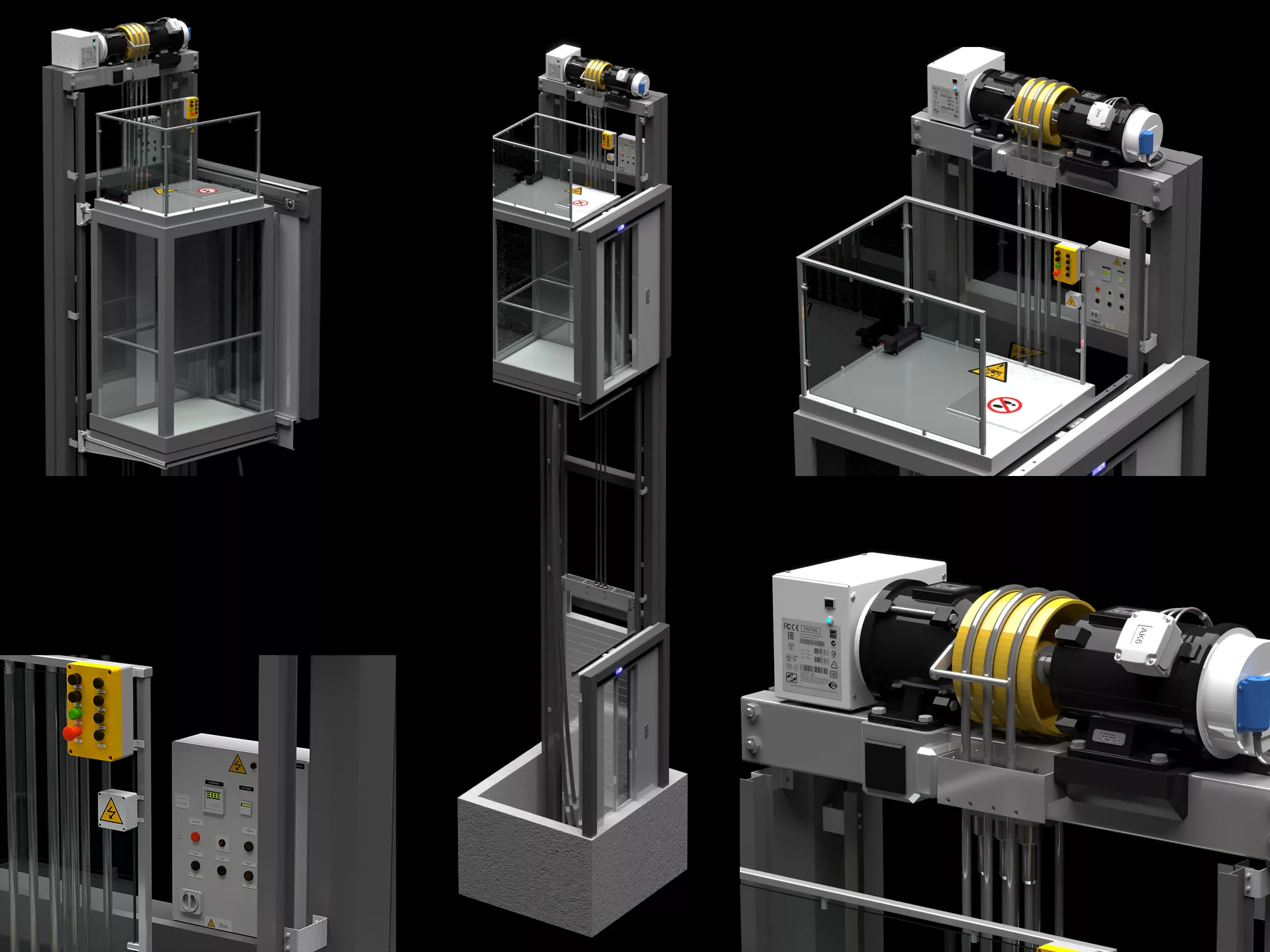 Industrial Freight Elevator Equipment 3D model