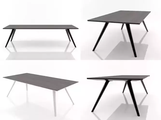 Evans dining table with four legs 3D model