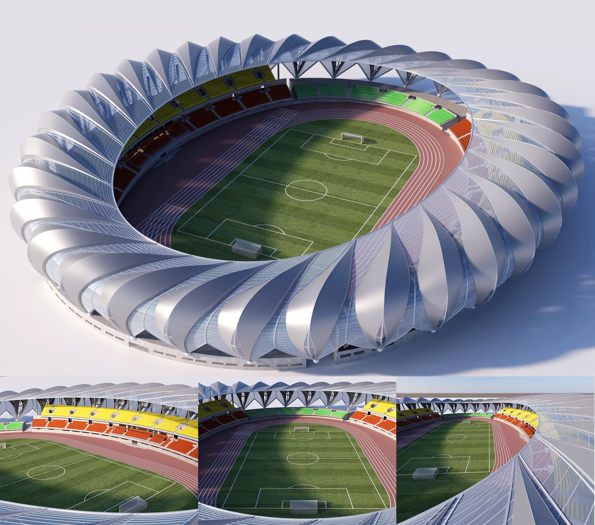 Modern Circular Sports Stadium 3D model