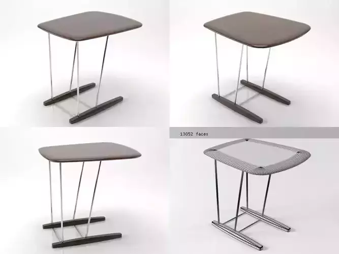 Brice four different side tables with metal legs and glass tops