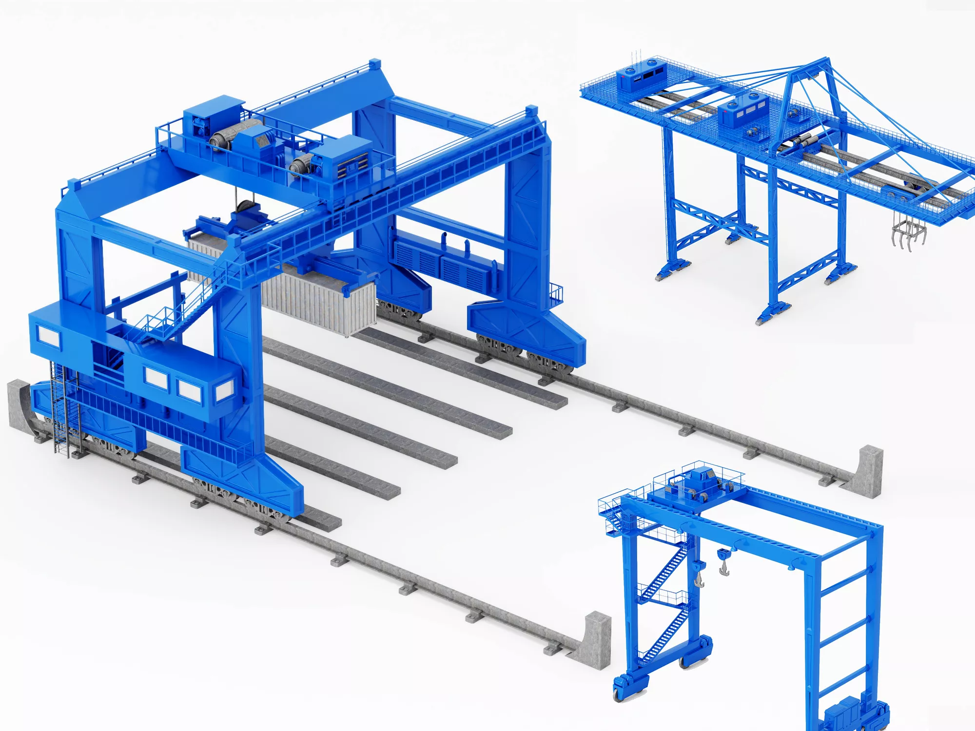 Port Gantry Crane Collection 3D model