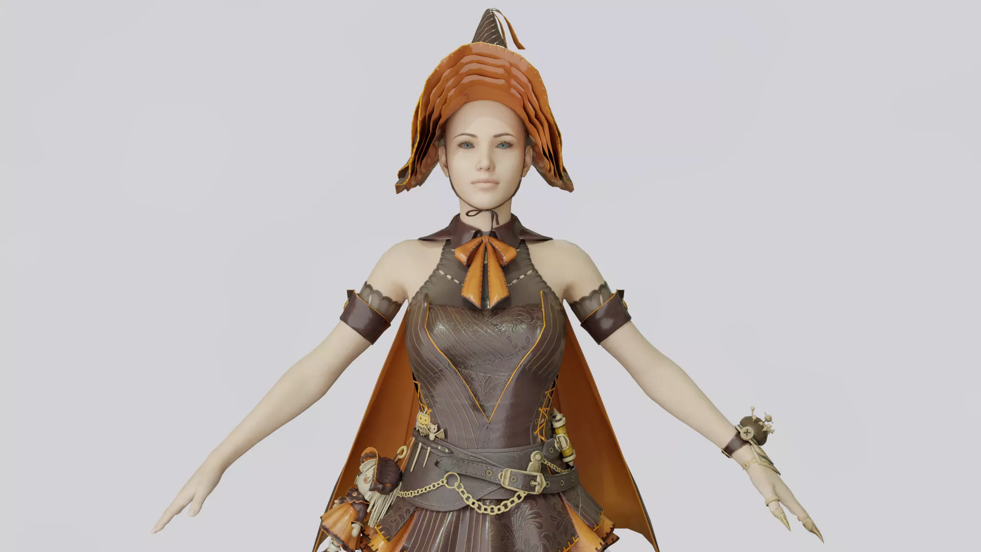 Pumpkin outfit - Rigged Low-poly 3D model