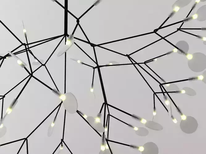 Heracleum chandelier with branches hanging from it