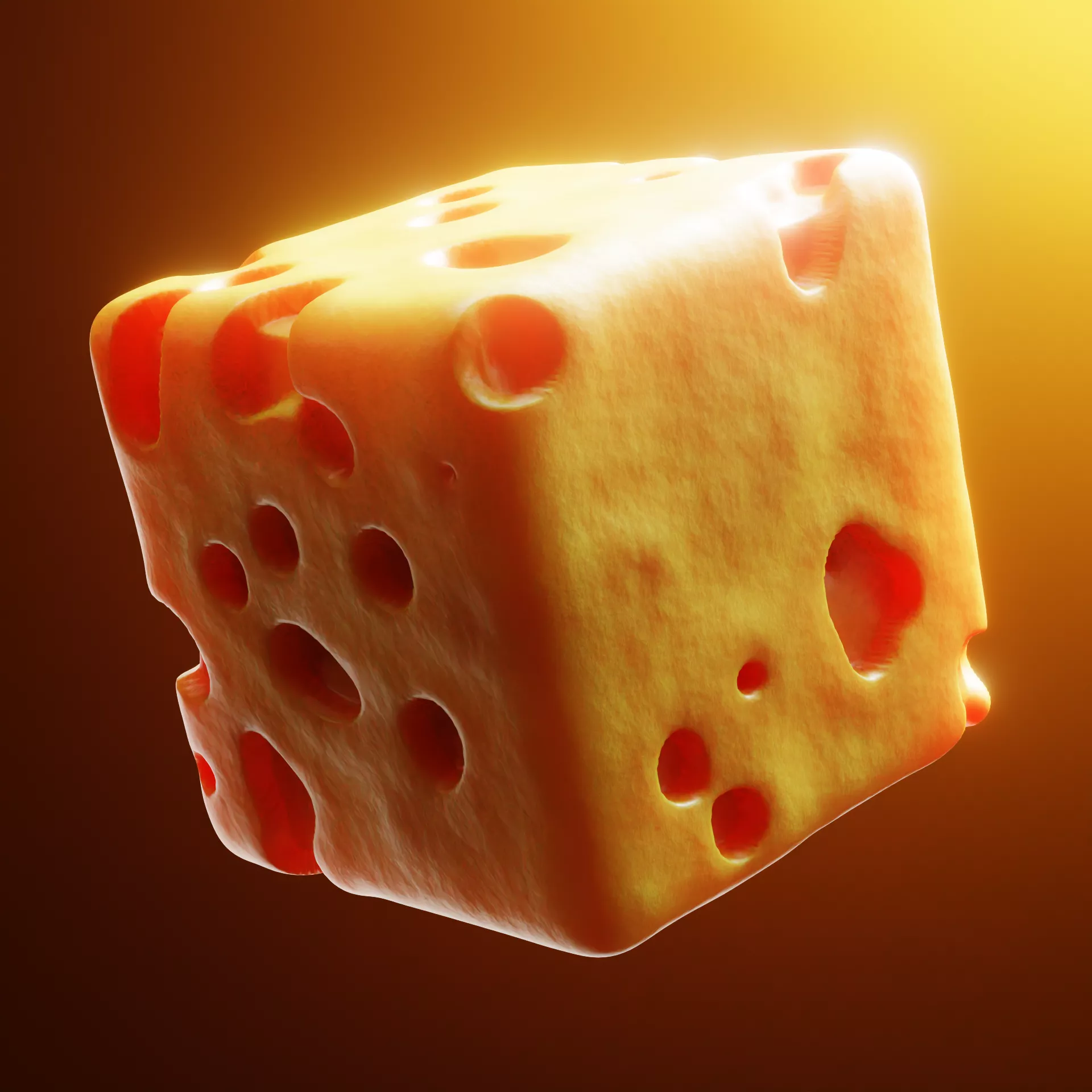 Procedural Cheese Material - Swiss Cheese Shader for Blender 3D 3D model