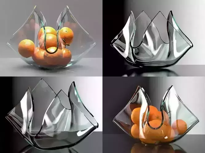 Cartoccio glass bowls with oranges