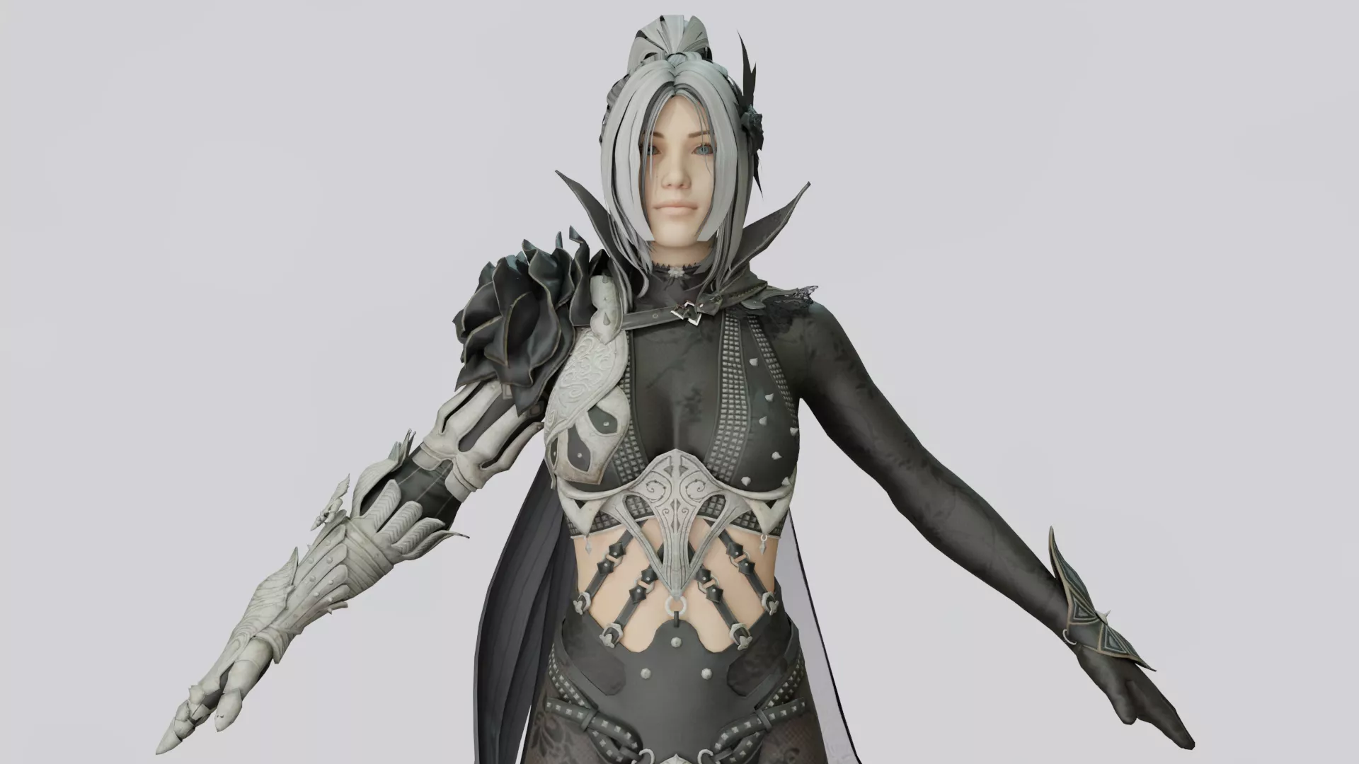 Rosa Gothic Assassin - Rigged Low-poly 3D model