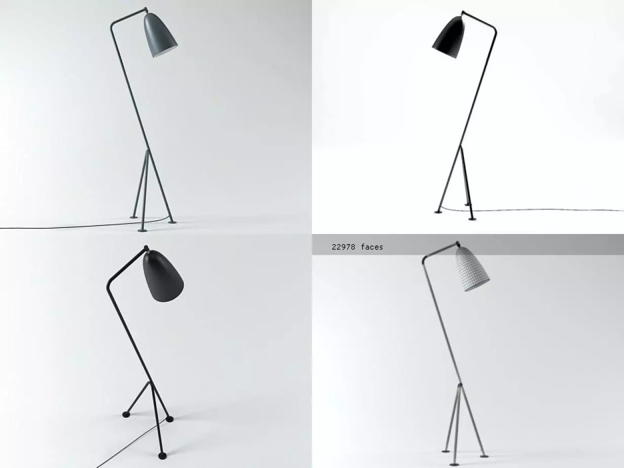 Grasshopper floor lamp 3D model_1