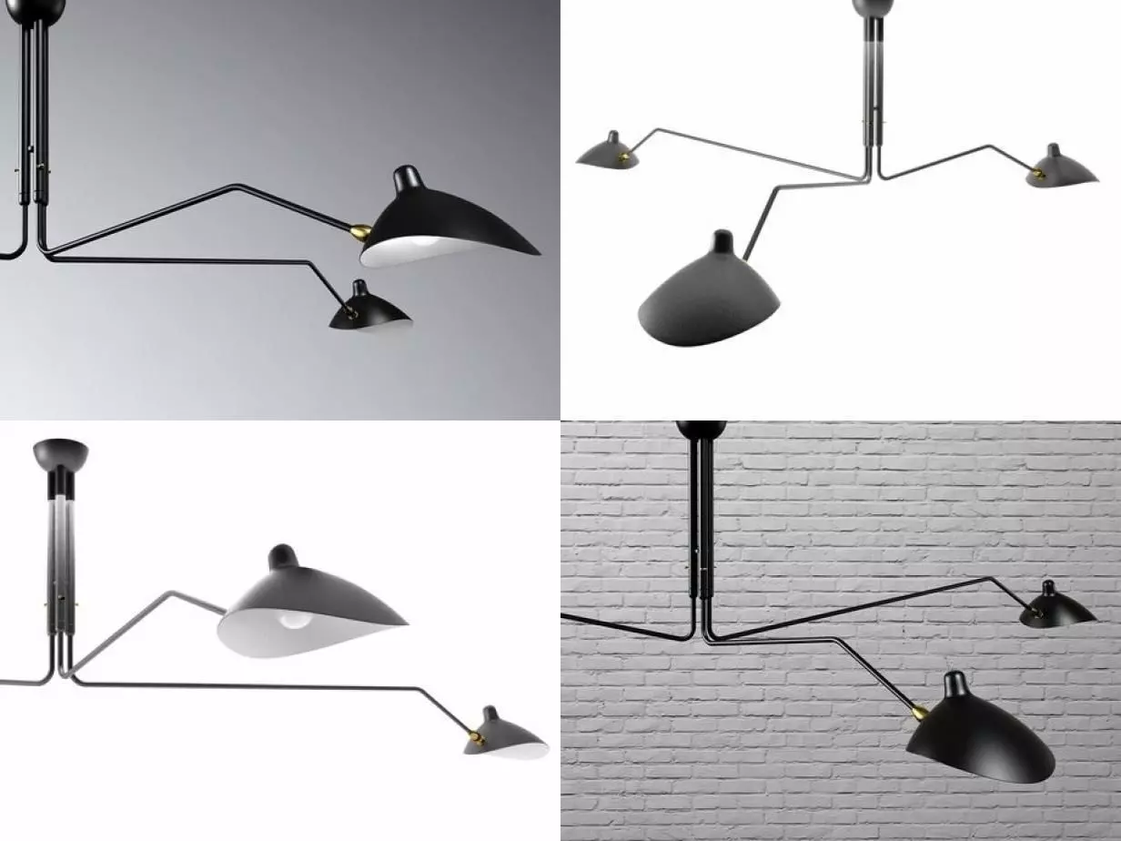 Three Arm Lamp 3D model_0