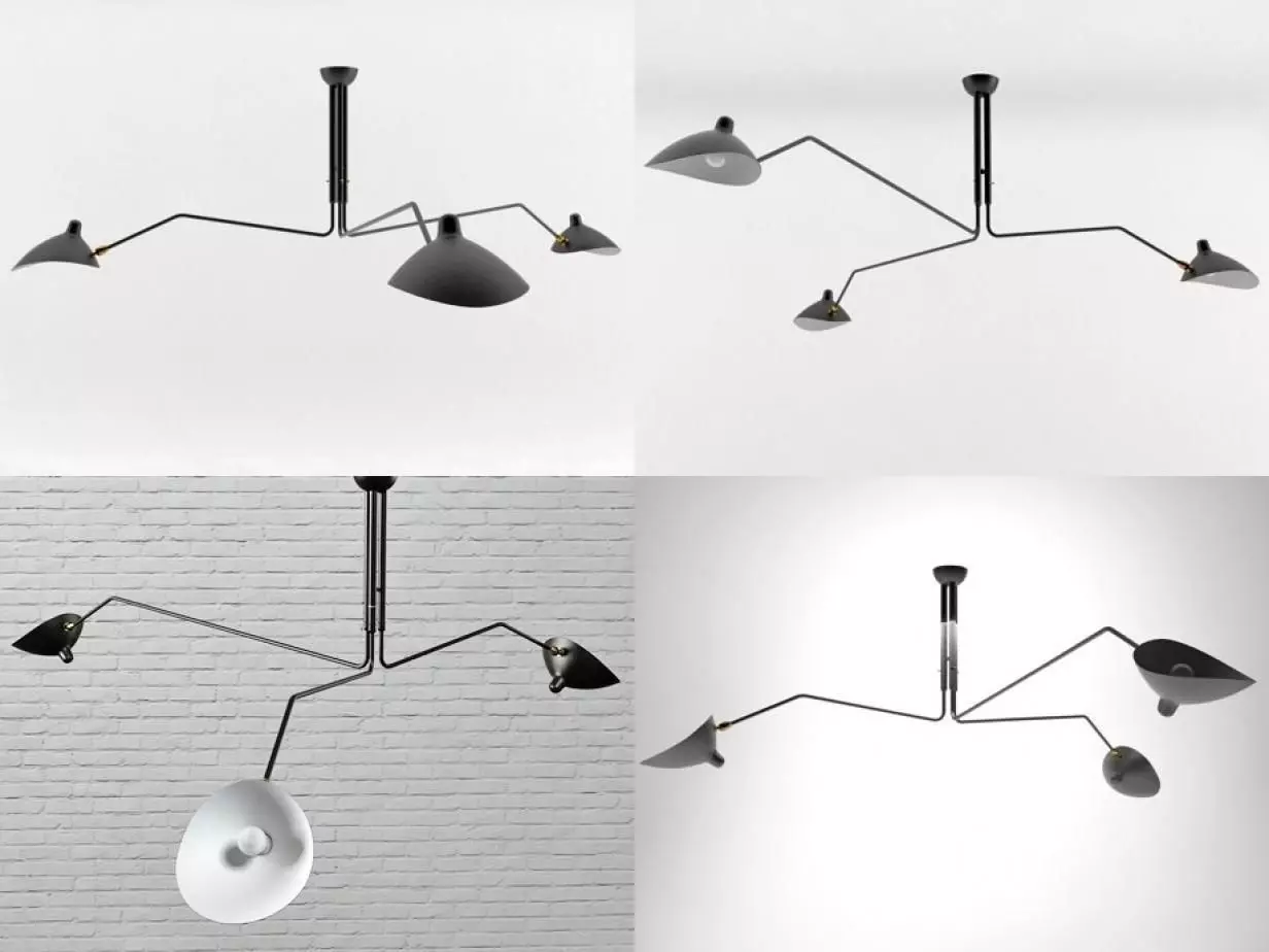 Three Arm Lamp 3D model_1