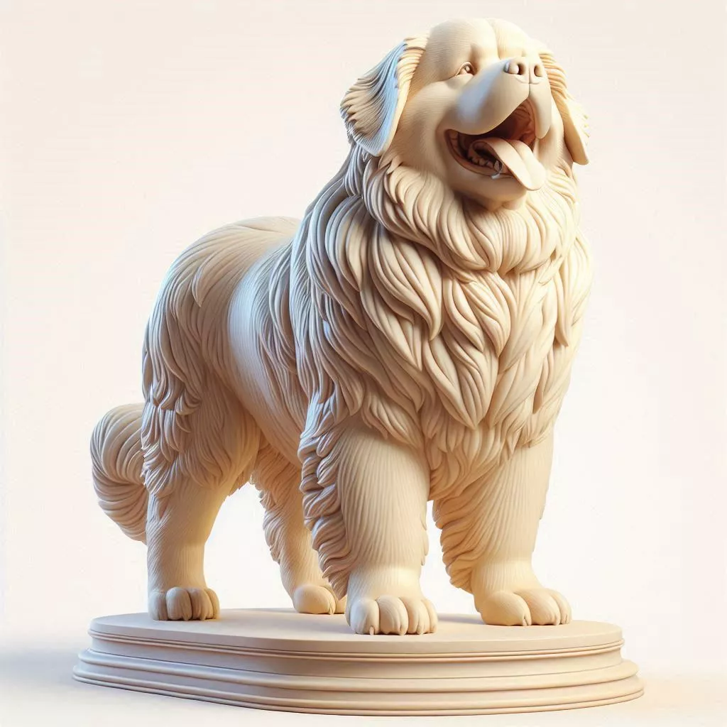 4628 Color 3D Model of Laughing Newfoundland Dog STL 3D print model