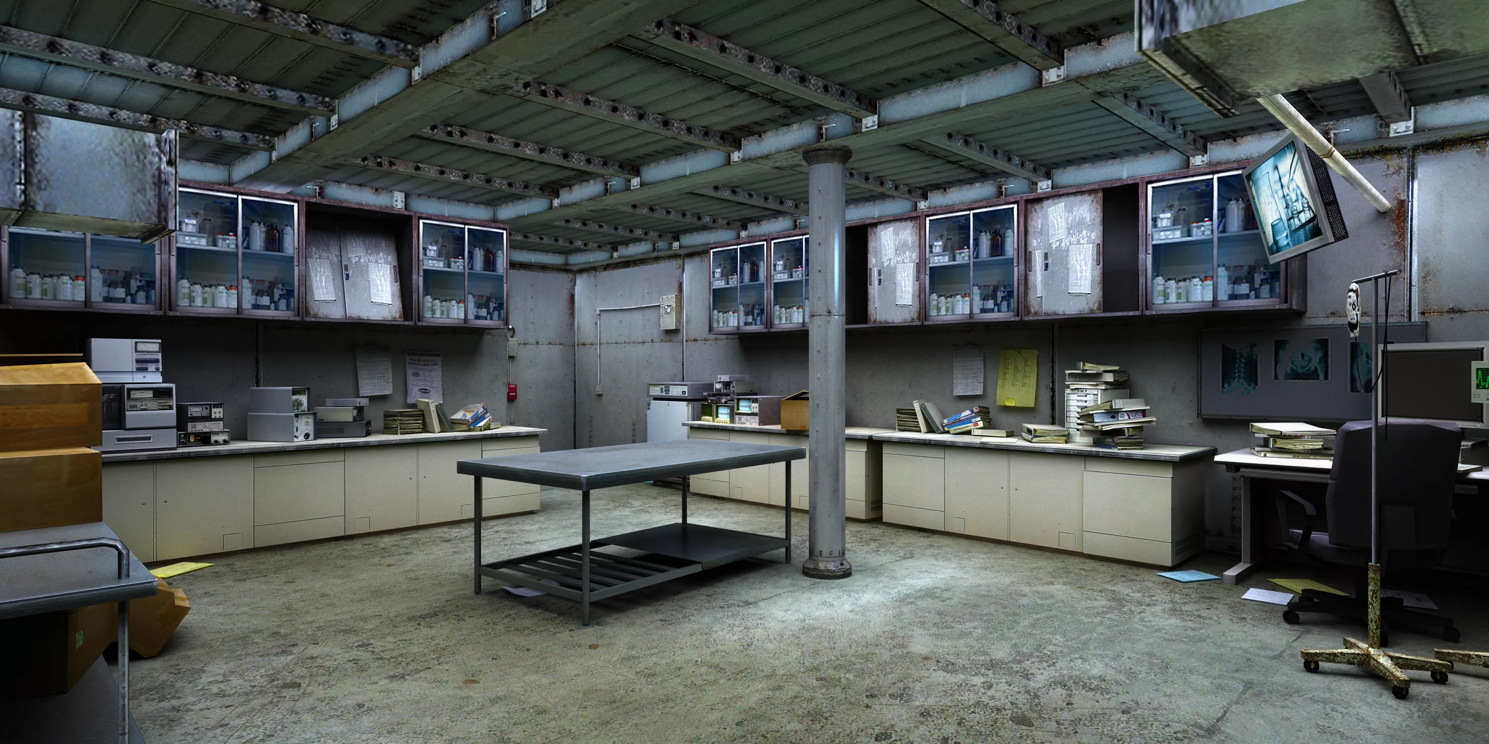 Abandoned Industrial Laboratory 3D Scene Asset Low-poly 3D model