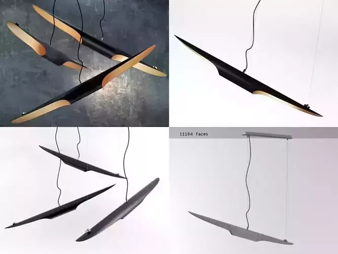 Coltrane pendant light made of wood and metal