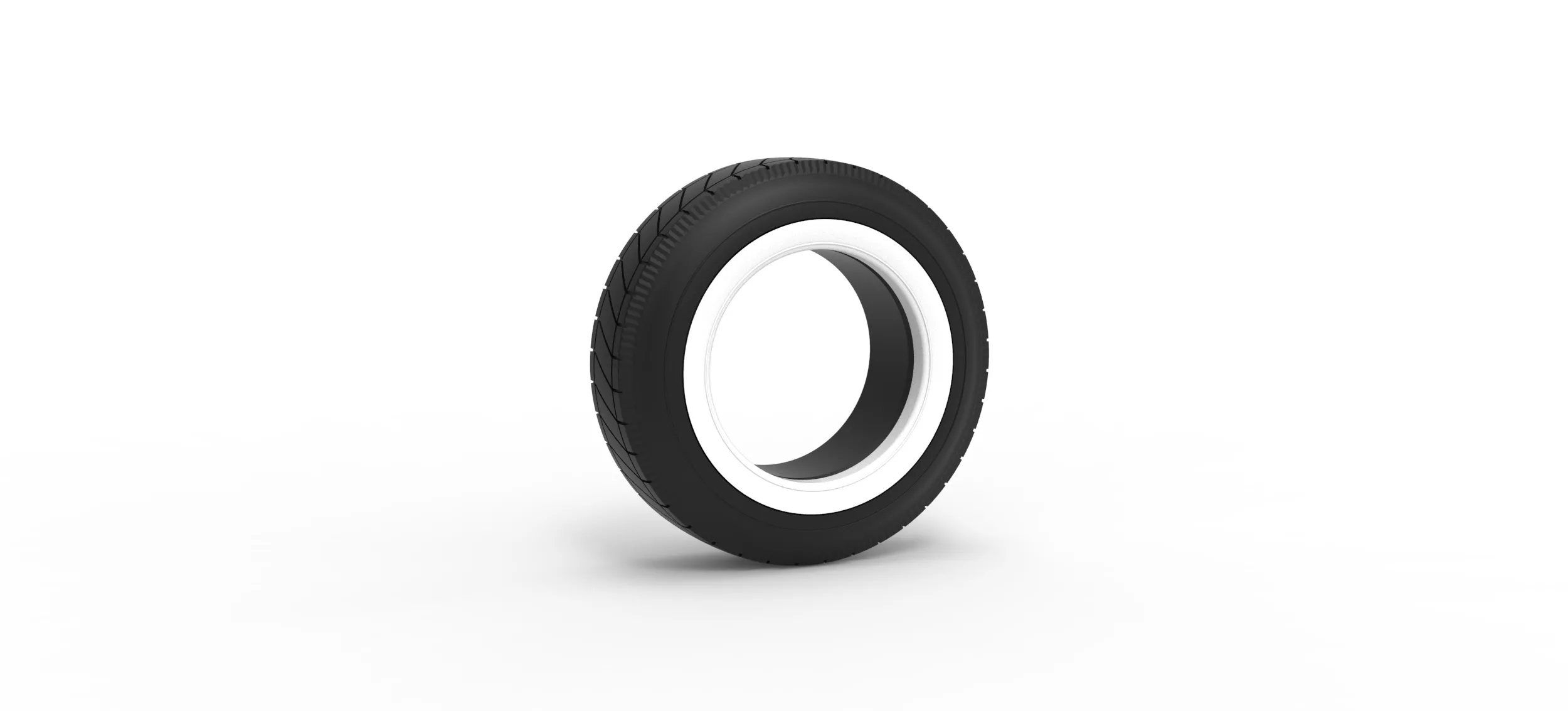 Vintage dirt Whitewall tire Scale 1 to 25 3D print model