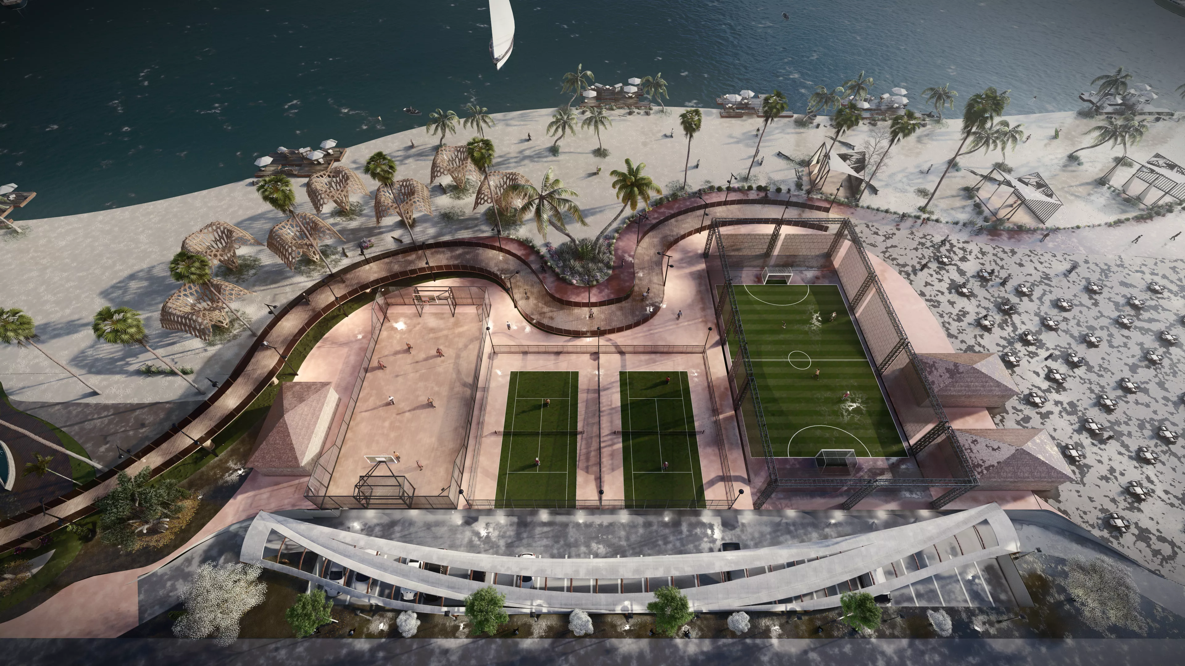 Coastal Landscape Walkway 3D Model 3D model
