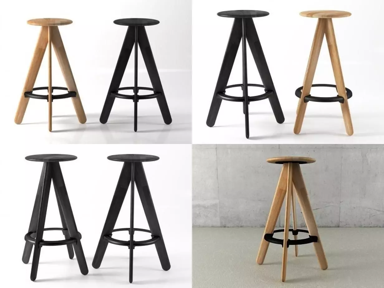Slab Barstool 3D model_0