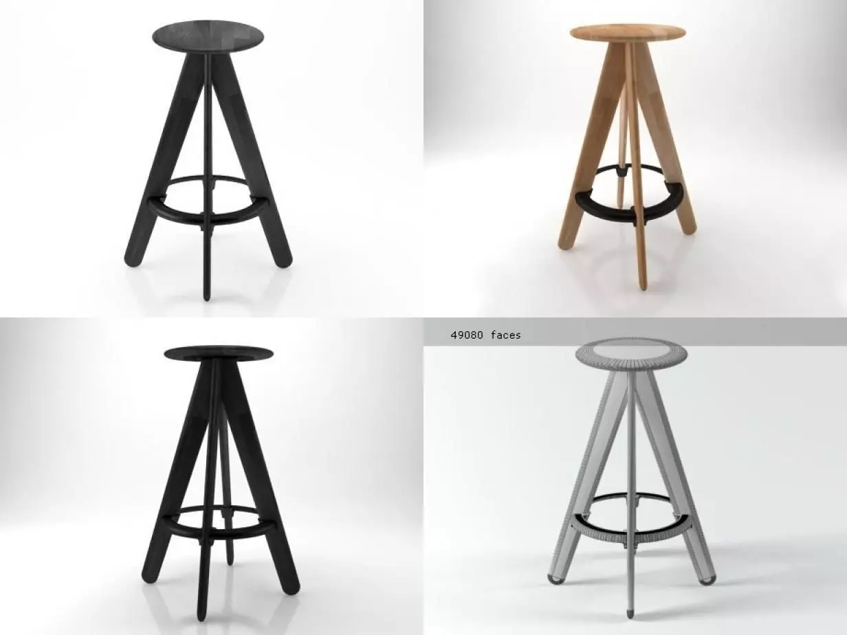 Slab Barstool 3D model_1