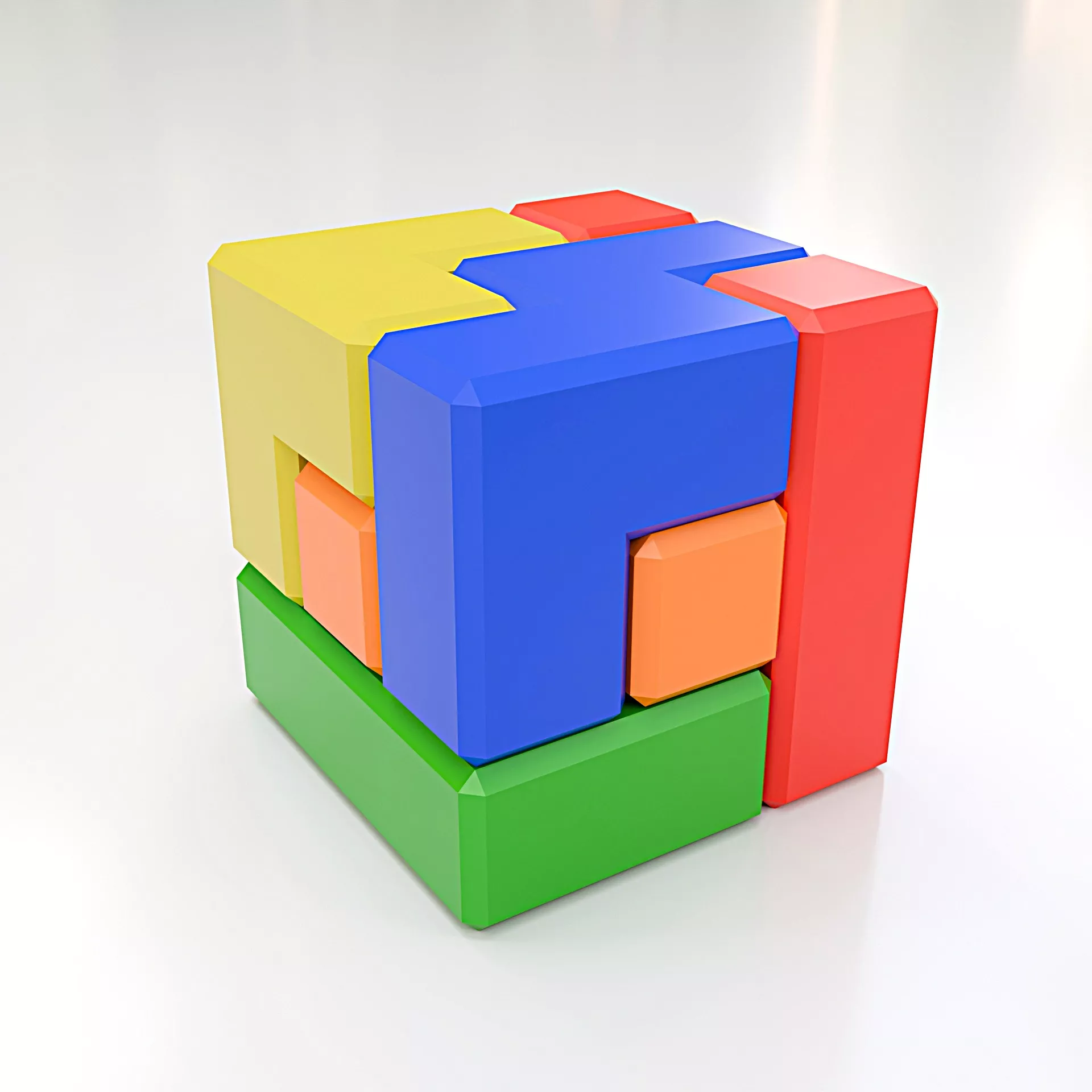 Cube Puzzle Assembly and Loose Parts 3D print model