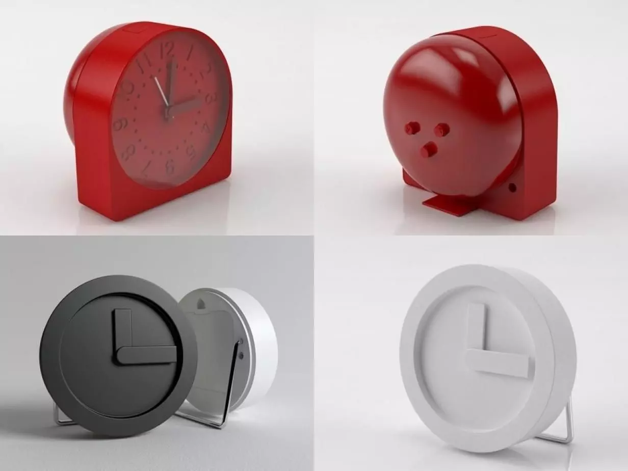 Table Clock Set 3D model_2