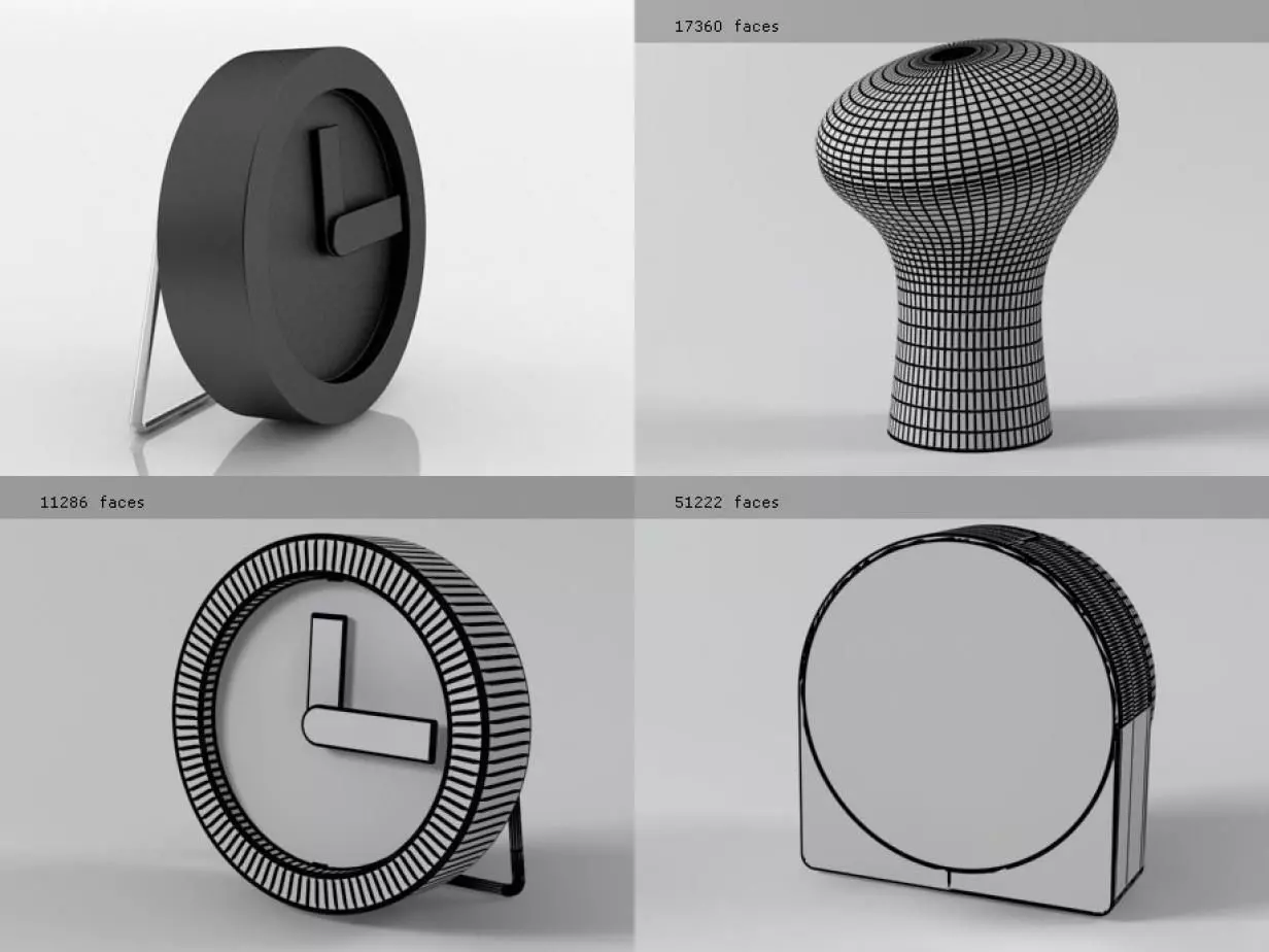 Table Clock Set 3D model_3