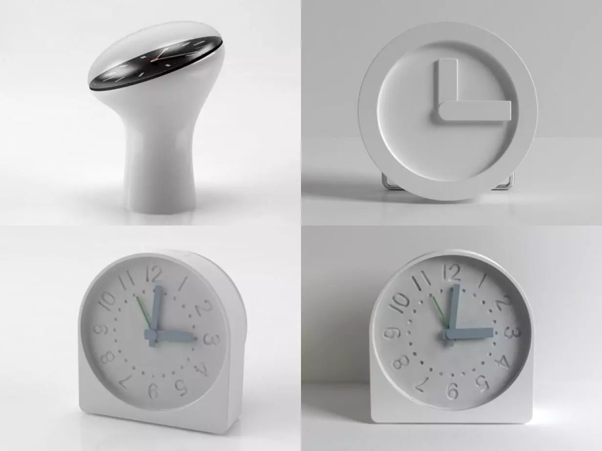 Table Clock Set 3D model_1