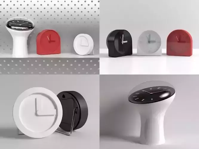 Table Clock Set 3D model Table Clock Set 3D model