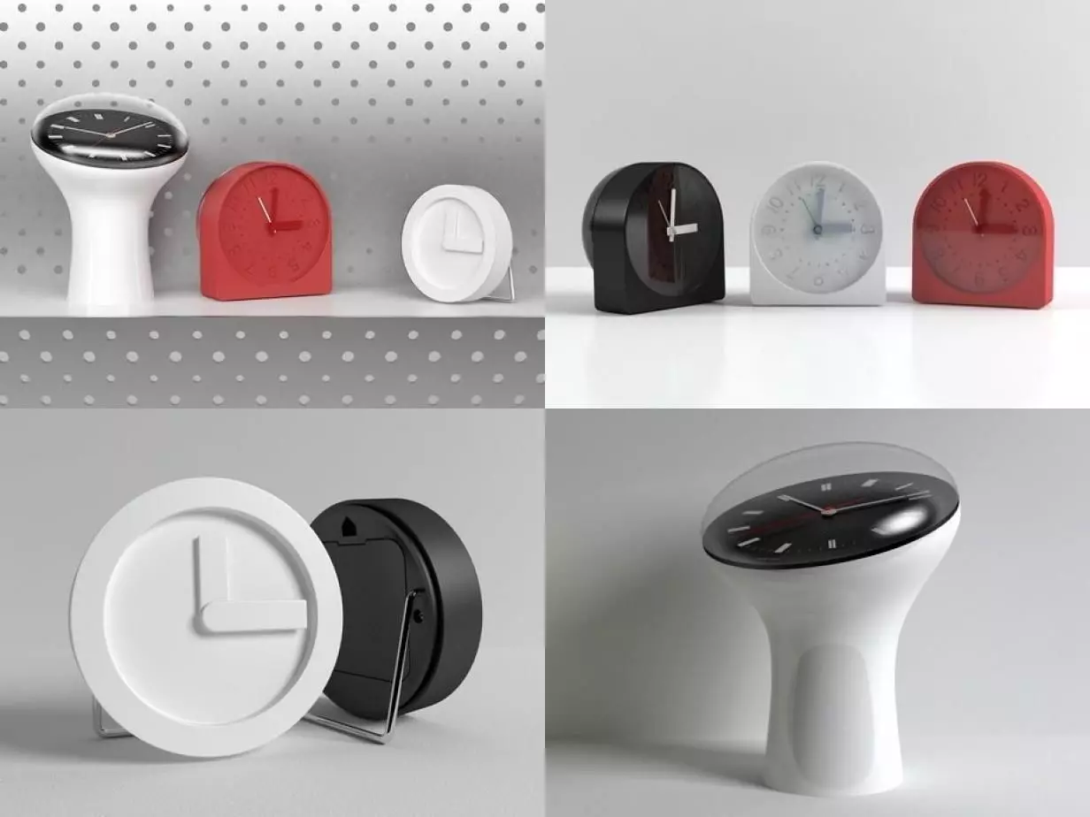 Table Clock Set 3D model_0