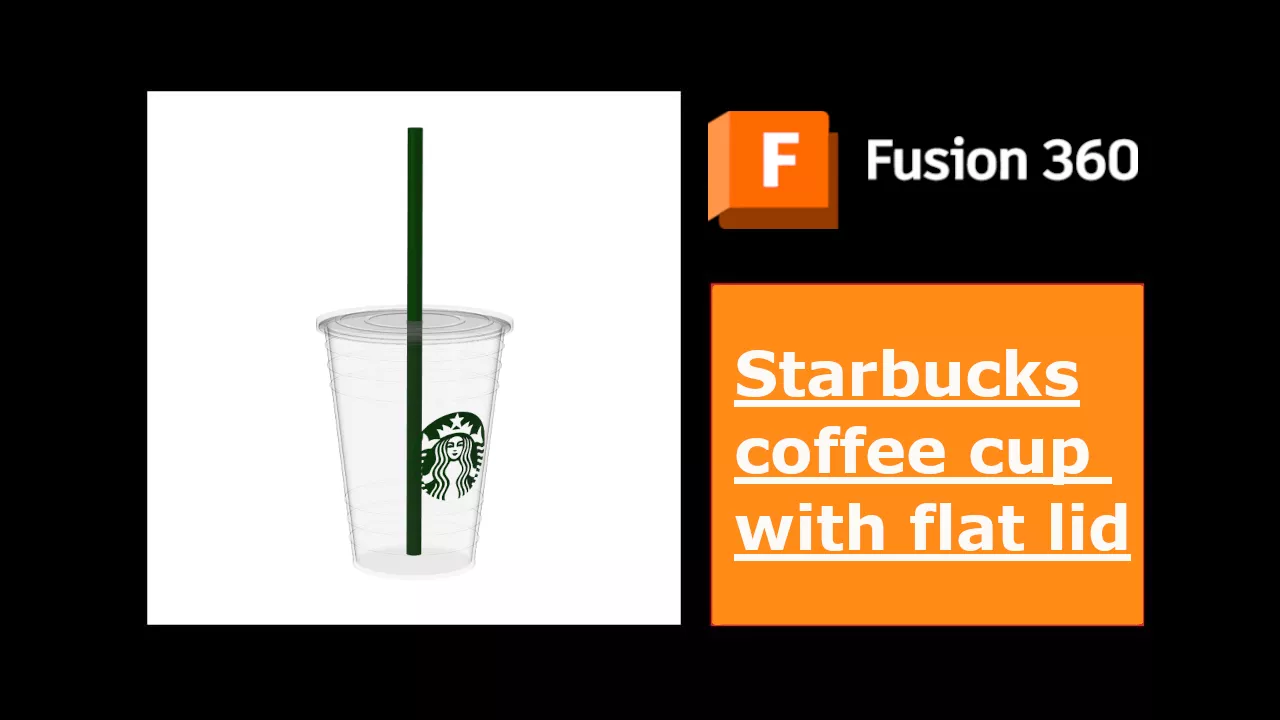 Starbucks coffee cup with flat lid 3D print model