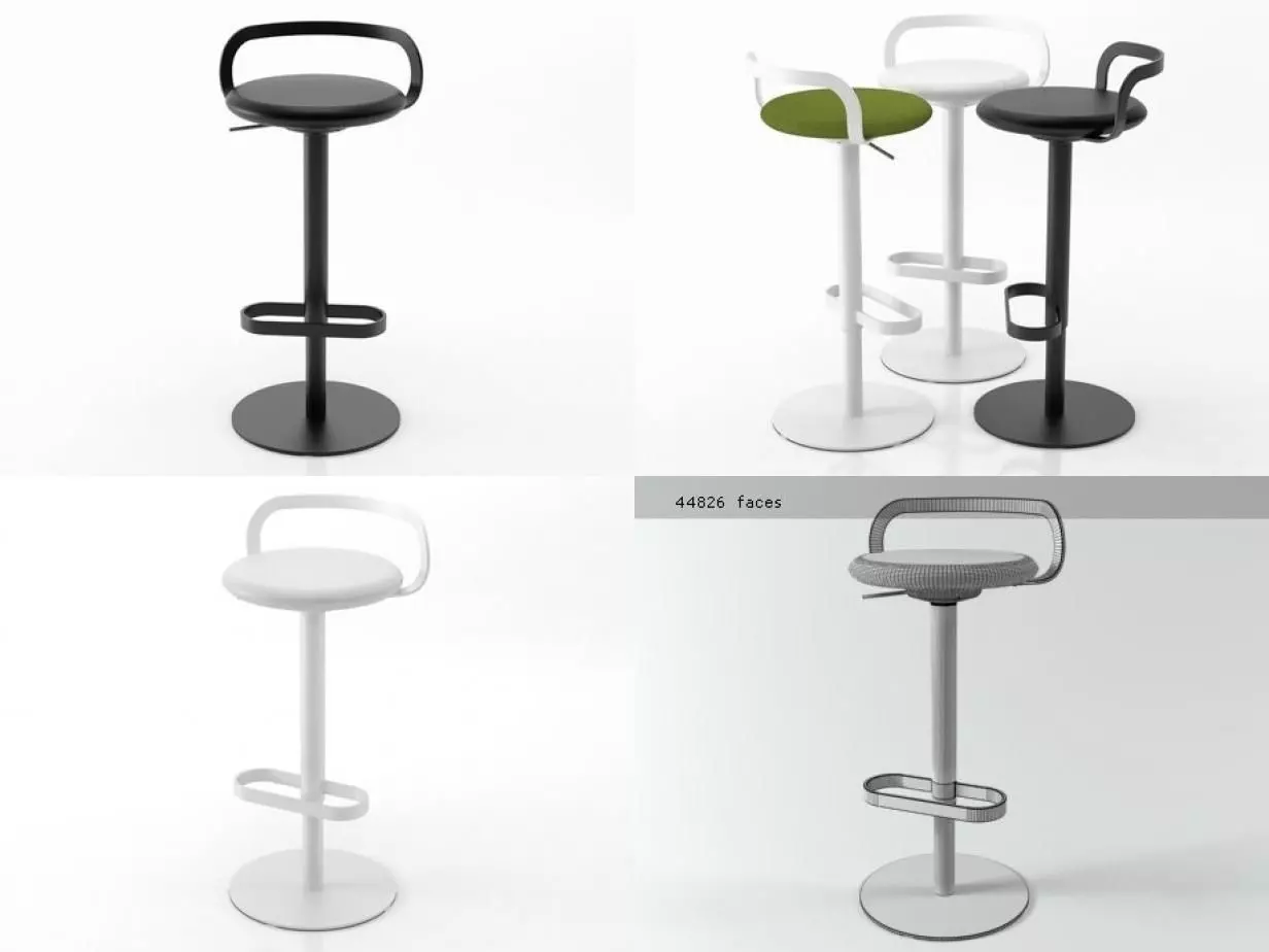 Mak four different bar stools 3D model_0