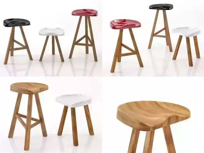 Heidi different wooden stools