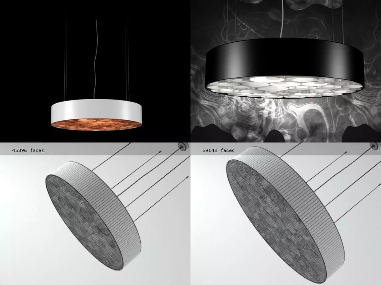 Spiro wooden pendant lamp lights 3D model_1