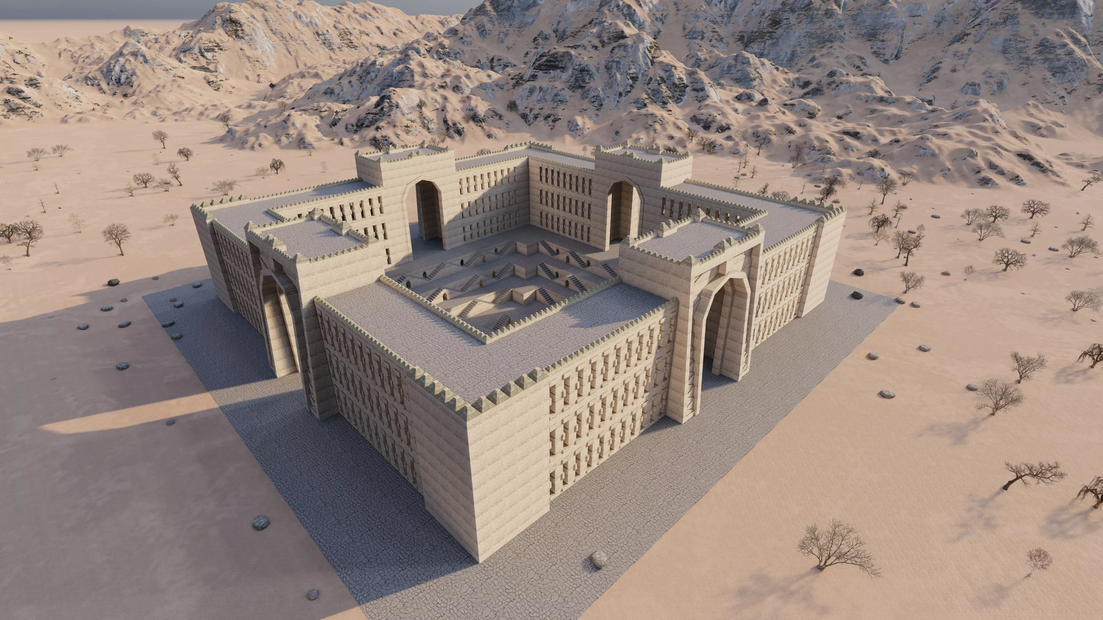 Castle Historical temple-Castel place-Basic Medieval Castle 3D model