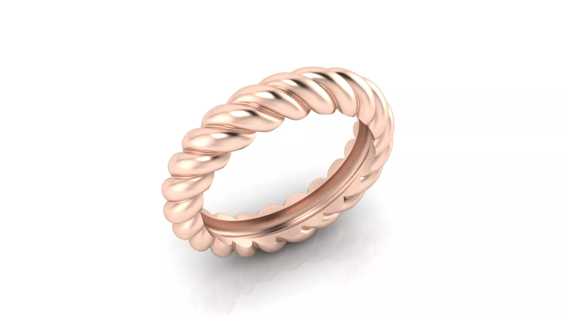Rose Gold Twisted Cable Rope Eternity Band Ring 3D print model
