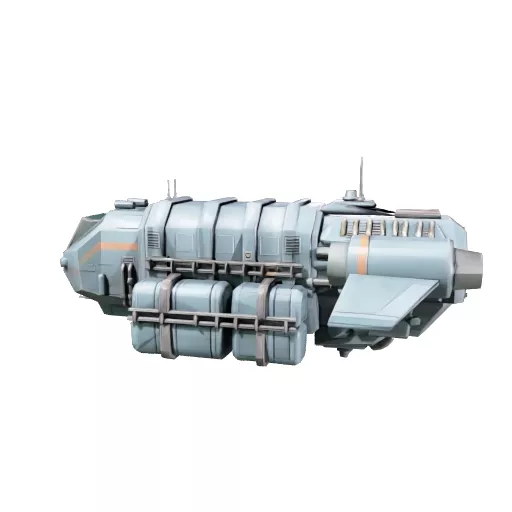 Low Poly Sci Fi Freight Spaceship 3D model