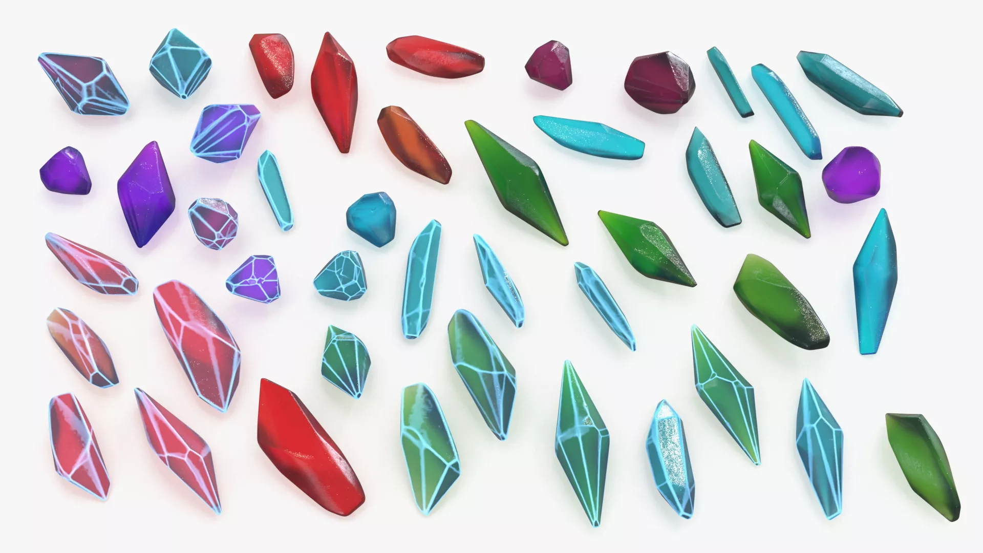 Fantasy Mana Crystal Set 3D model
