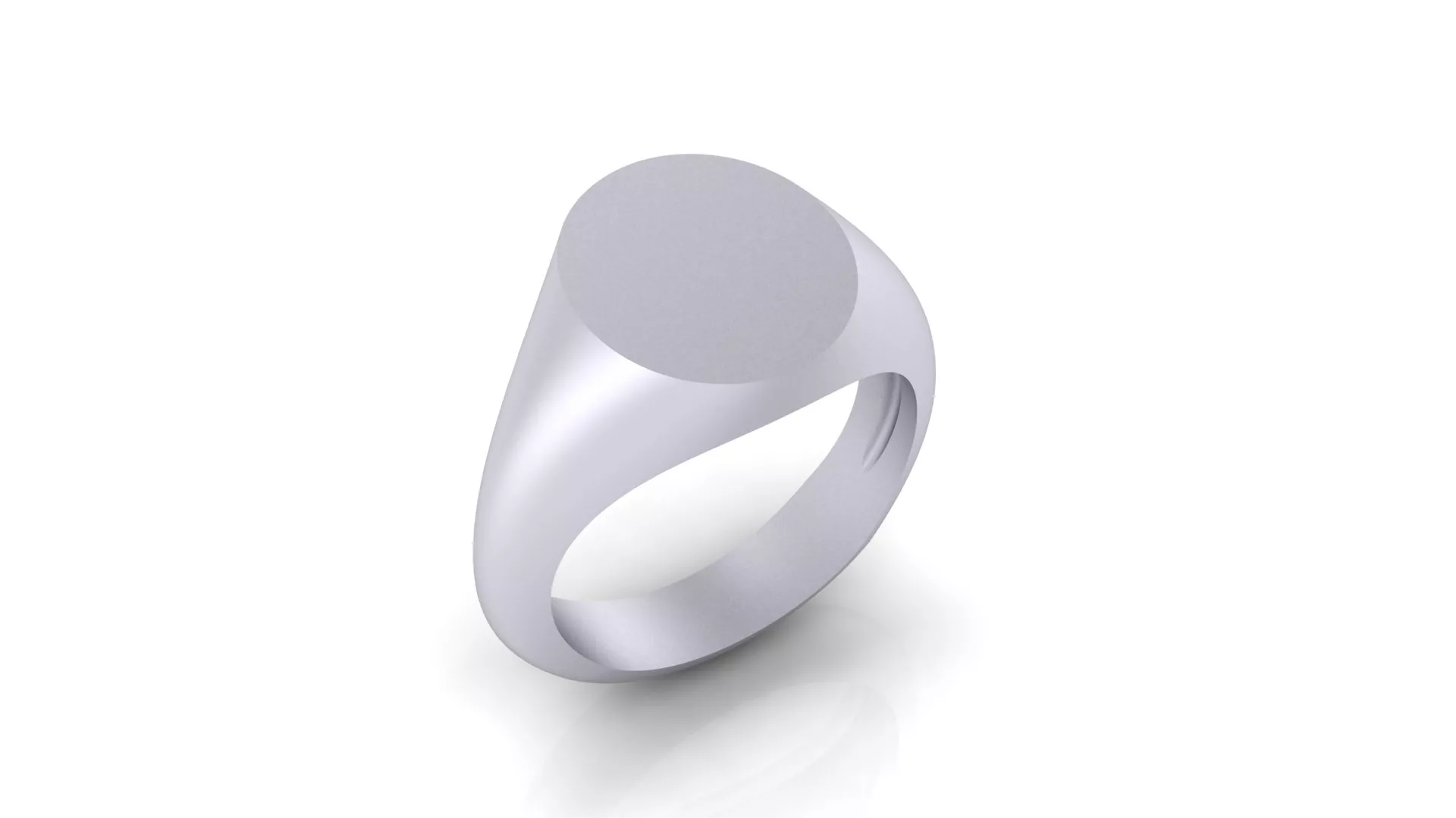 Silver Plain Flat Top Oval Signet Band Ring free Free 3D print model