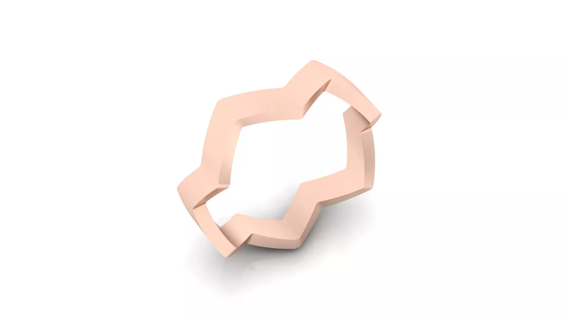 Rose Gold Geometric Zig Zag Band Ring free Free 3D print model