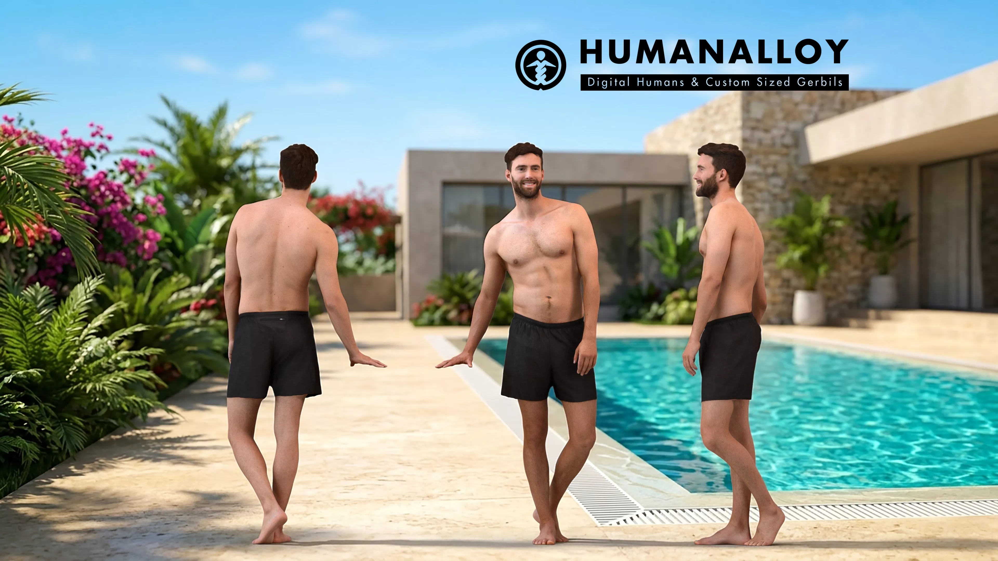 Adult Caucasian man walking outdoors exercising in summer 3D model