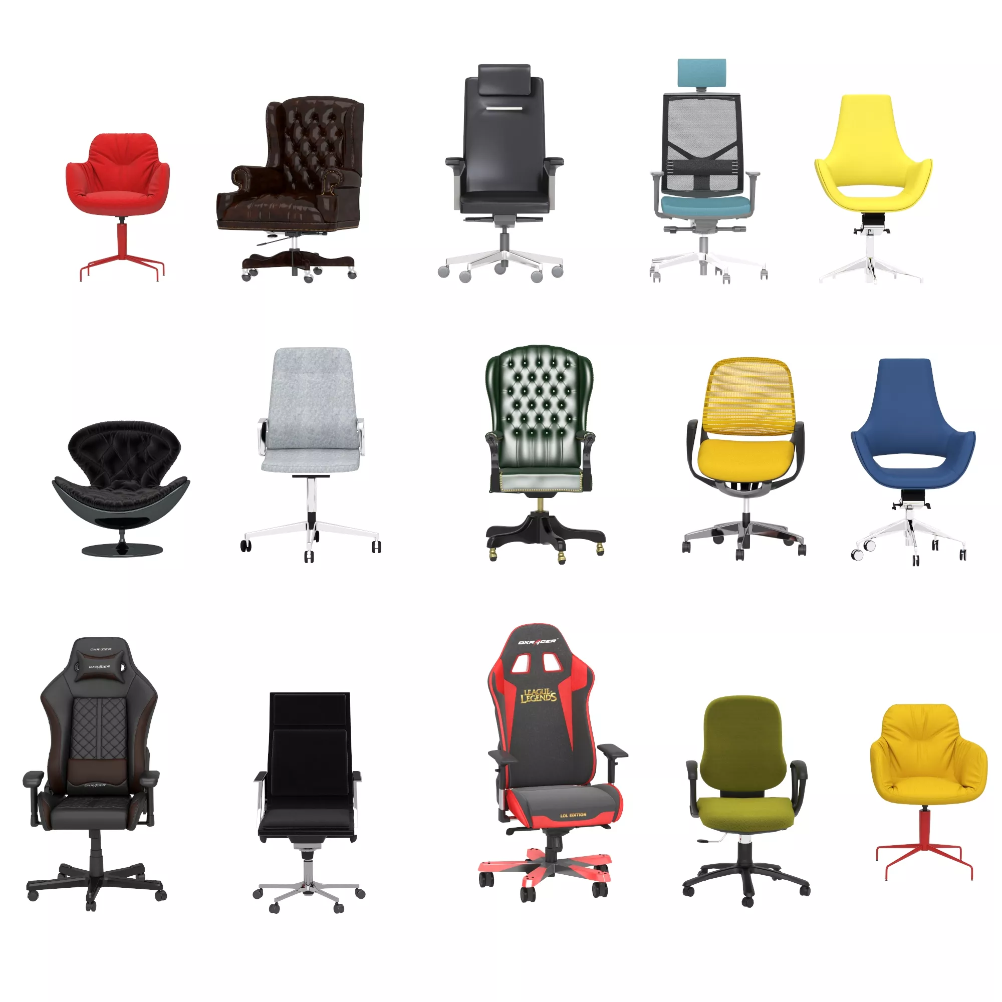 Office Chairs Collection 3D model