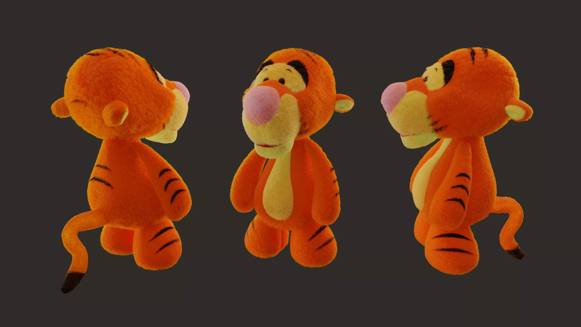 Tigger with fur 3D model